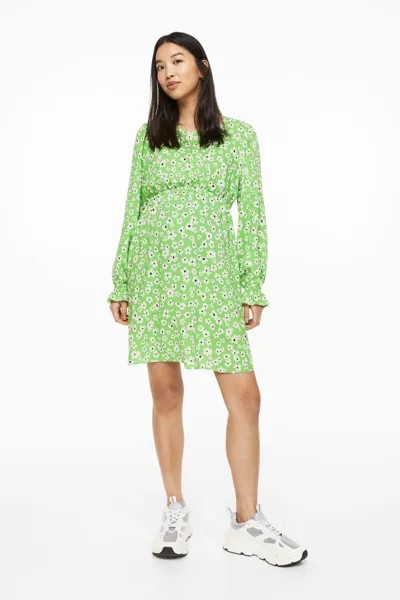 MAMA Платье с завязками H&M, зеленый/цветы