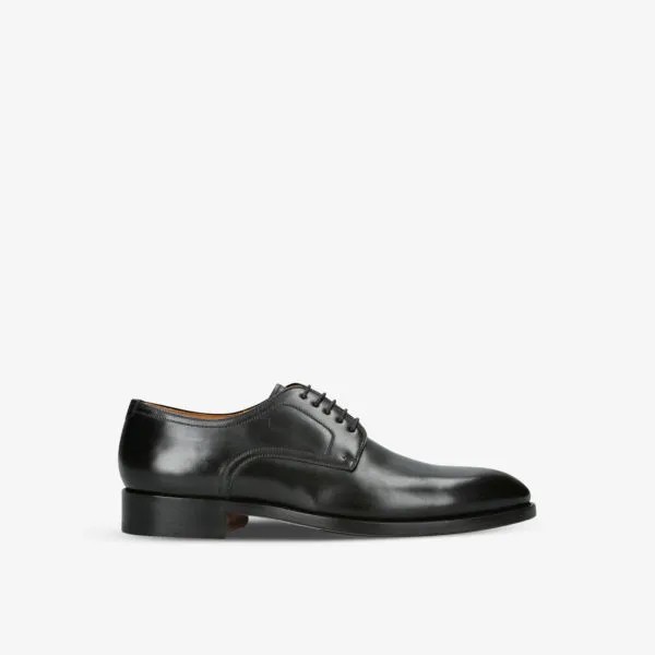 Кожаные туфли дерби с фирменной строчкой в тон Magnanni, черный