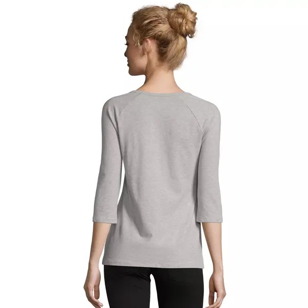 Женская футболка реглан Hanes с рукавом три четверти Hanes, белый