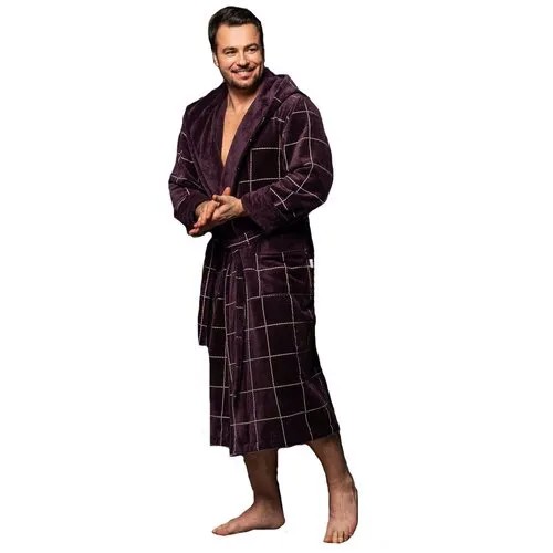 Халат мужской KEVIN с капюшоном Бордо 3XL