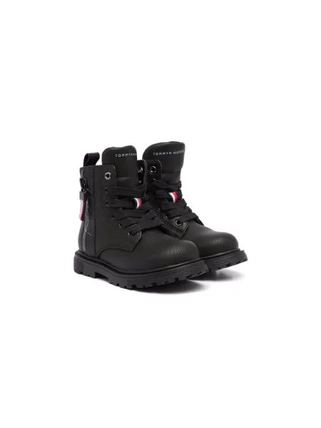 Tommy Hilfiger faux-leather lace-up boots