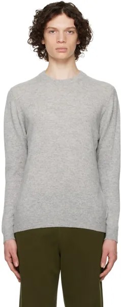 Серый свитер с круглым вырезом Sunspel