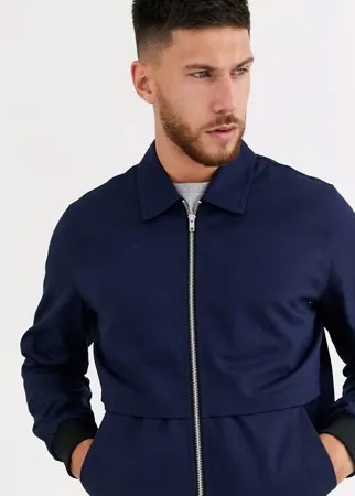 Темно-синяя куртка Харрингтон с отлетной вентиляцией ASOS DESIGN-Темно-синий