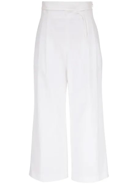 Широкие брюки с завязками на талии Carolina Herrera, белый