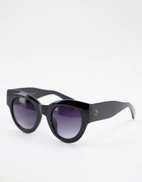 Черные солнцезащитные очки в массивной круглой оправе AJ Morgan-Черный цвет
