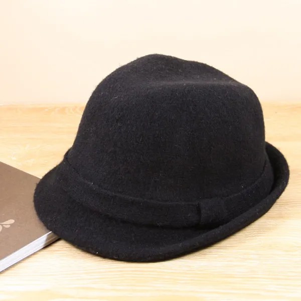 Шляпа-федора однотонный из шерсти