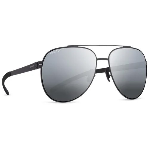 Солнцезащитные очки Gresso, авиаторы, с защитой от УФ, зеркальные, черный