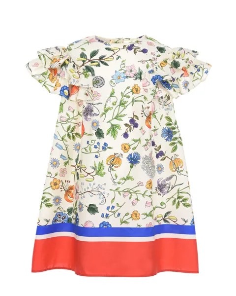 Поплиновое платье с цветочным принтом GUCCI детское