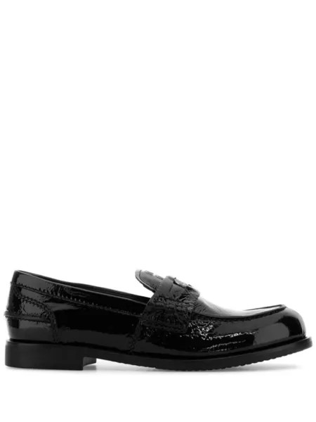Кожаные мокасины Miu Miu, черный