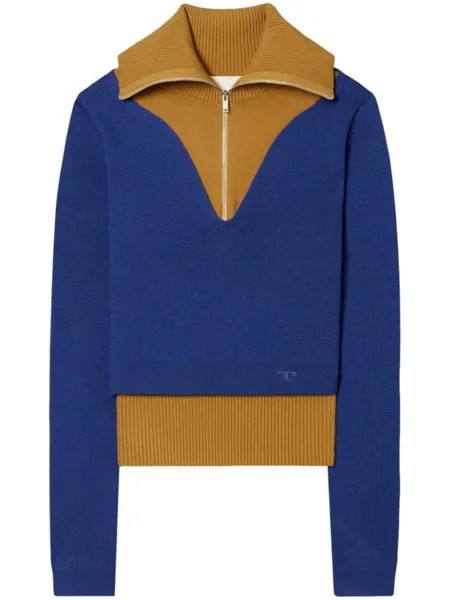 Tory Burch джемпер с вышитым логотипом, синий