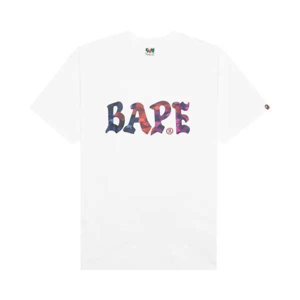 Футболка с логотипом BAPE Color Camo Crazy Bape, цвет Белый