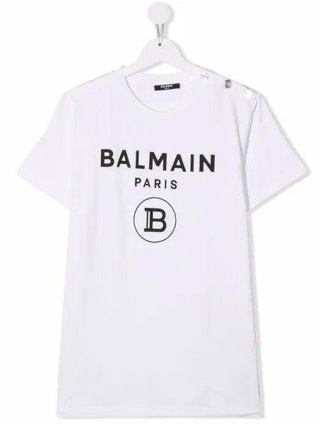 Balmain Kids футболка с логотипом