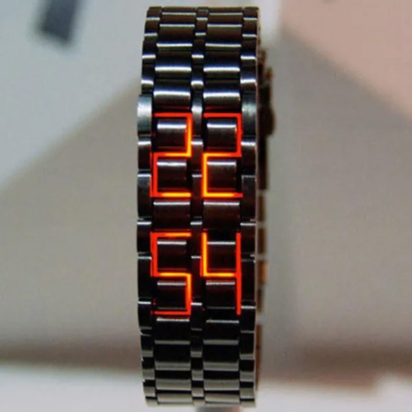 Европейские и американские уникальные креативные лавовые светодиодные водонепроницаемые модные мужские часы мужской браслет пара ретро мужские часы