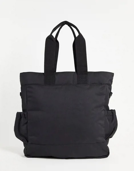 Сумка-тоут и рюкзак из черного нейлона с двумя карманами ASOS DESIGN-Черный цвет