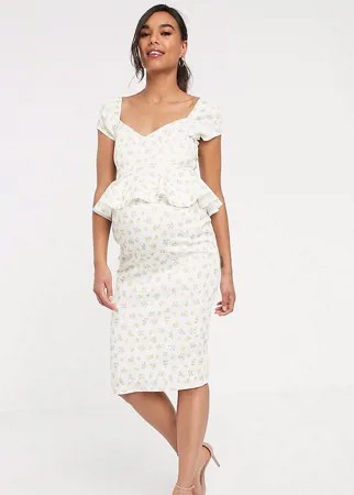 Платье миди с цветочным принтом ASOS DESIGN Maternity-Многоцветный