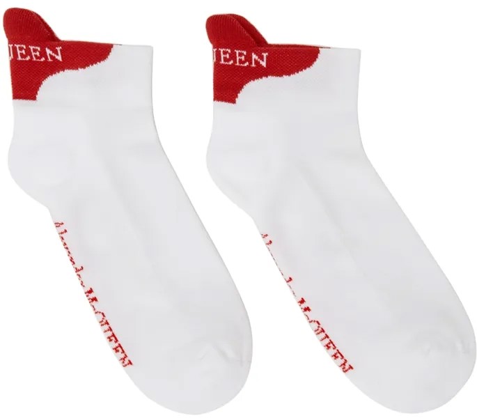 Бело-красные носки Signature Alexander McQueen