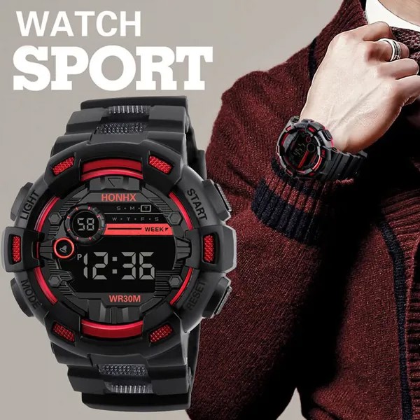 Мужские роскошные наручные часы Кварцевые часы Спортивные водонепроницаемые мужские часы Часы Цифровая талия Часы