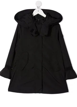 Moncler Enfant пальто с капюшоном и плиссировкой