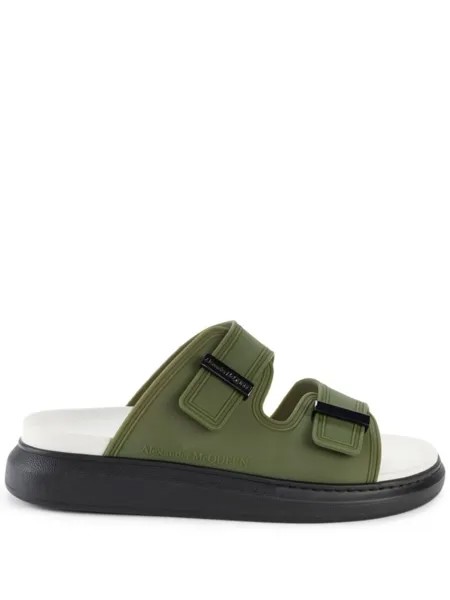 Alexander McQueen шлепанцы Hybrid с пряжками, зеленый