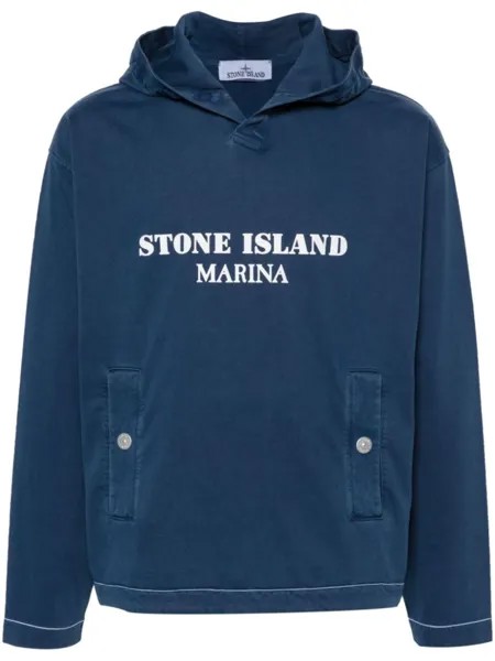Худи с логотипом Stone Island, синий