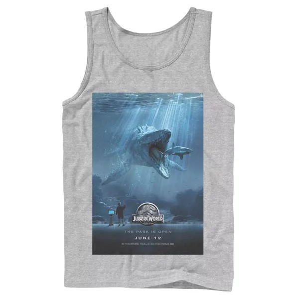 Мужская футболка с постером фильма Mosasaurus Jurassic World