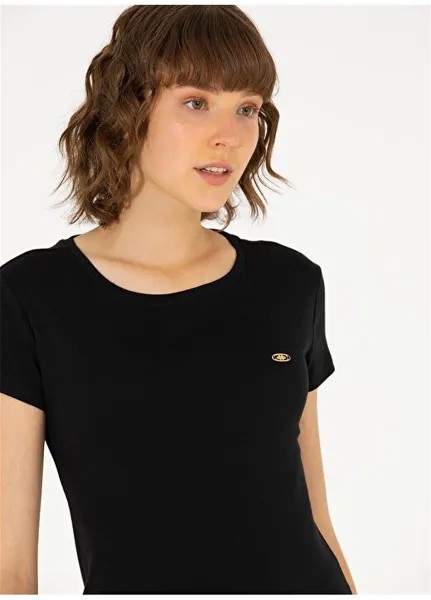 Черная женская футболка с круглым вырезом MUY U.S. Polo Assn., черный