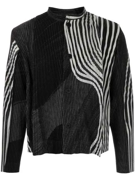 Homme Plissé Issey Miyake плиссированный пиджак с абстрактным принтом