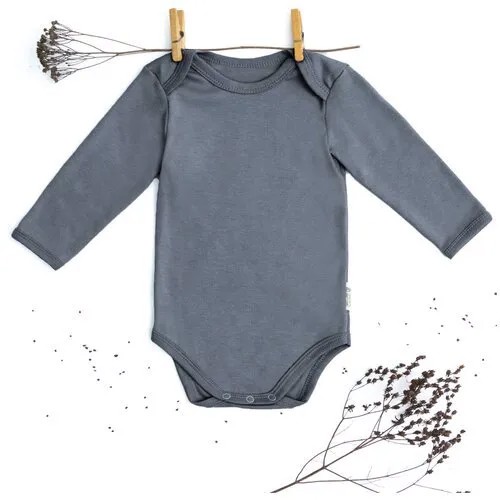 Боди детское с длинным рукавом AMAROBABY Nature, графит, 56