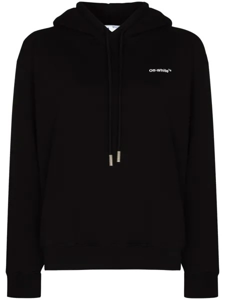 Off-White худи с кулиской и полосками Diag