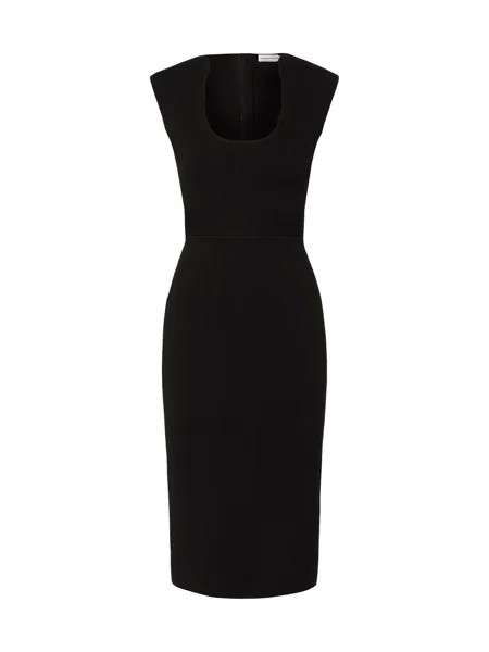 Коктейльное платье из крепа с круглым вырезом Scanlan Theodore, черный