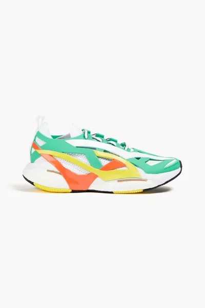 Неопрен Solarglide, сетка и резина и кроссовки. Adidas By Stella Mccartney, зеленый