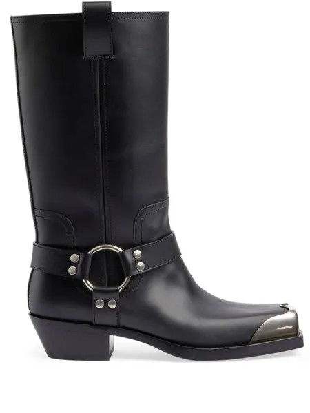 Gucci сапоги с ремешками, черный