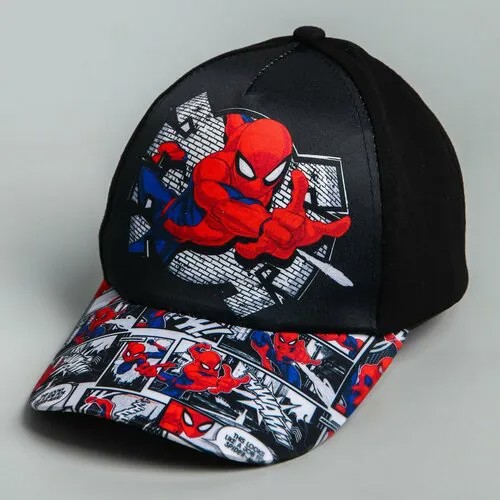 Кепка Marvel летняя, размер 52/56, красный, черный