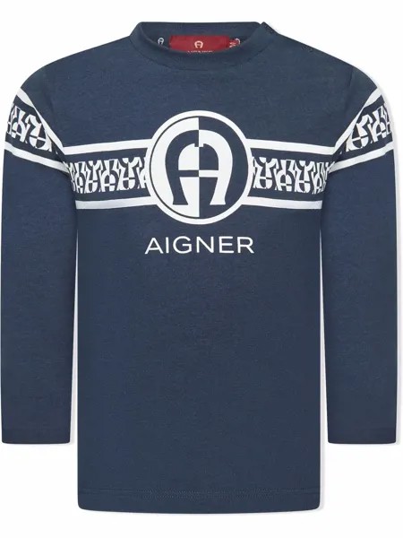 Aigner Kids футболка с длинными рукавами и логотипом