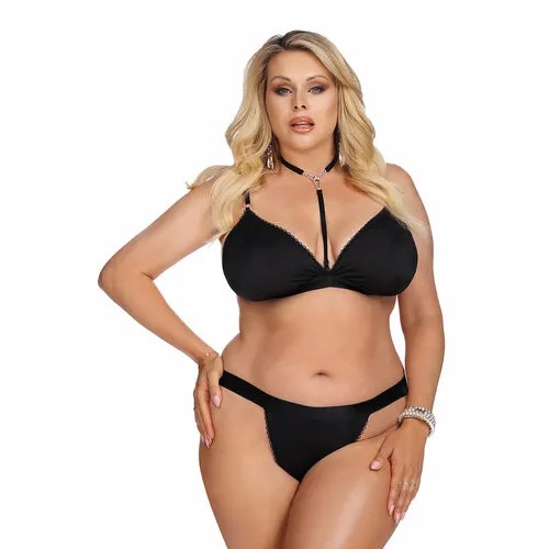 Комплект нижнего белья Gorgeous+, размер 3XL/4XL, черный