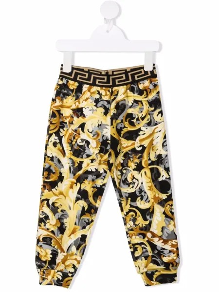 Versace Kids спортивные брюки с принтом Baroque