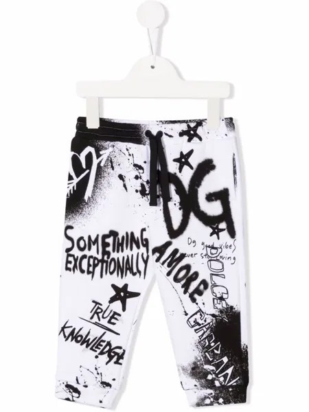 Dolce & Gabbana Kids спортивные брюки с принтом граффити