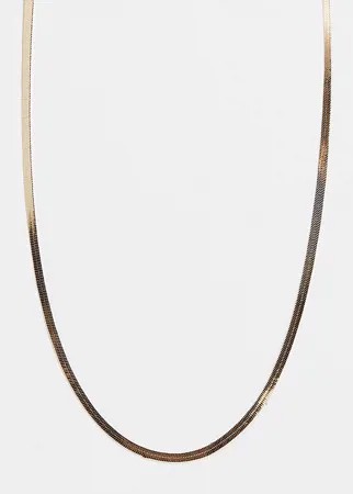 Золотистое ожерелье-цепочка «елочкой» размером 4 мм ASOS DESIGN Curve-Золотистый