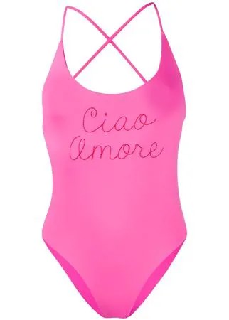Giada Benincasa слитный купальник с вышивкой Ciao Amore