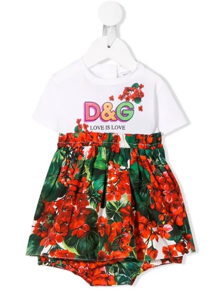 Dolce & Gabbana Kids платье с цветочным принтом