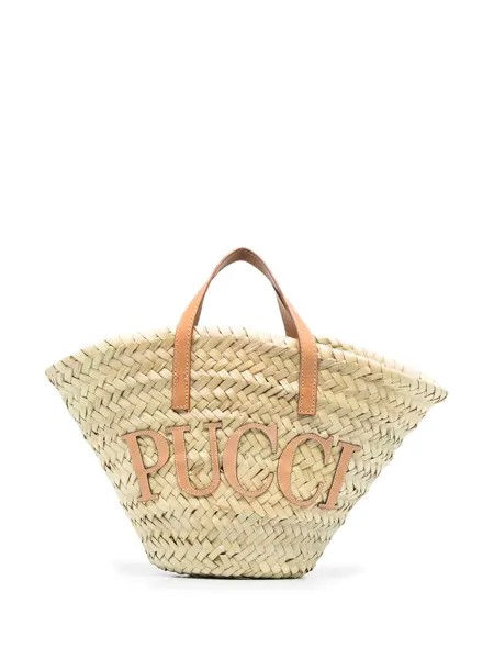 Emilio Pucci плетеная сумка-тоут с логотипом