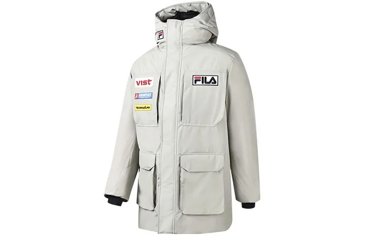 Спортивная куртка-пуховик мужская классическая серая Fila, серый