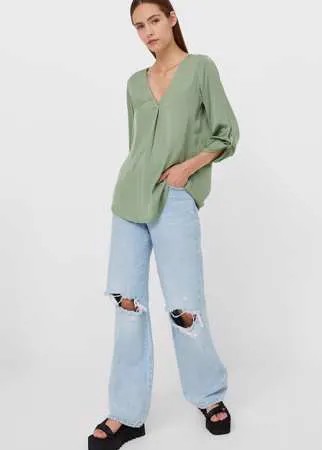 Stradivarius Рубашка С Рукавами 3/4. Multicolor Xs