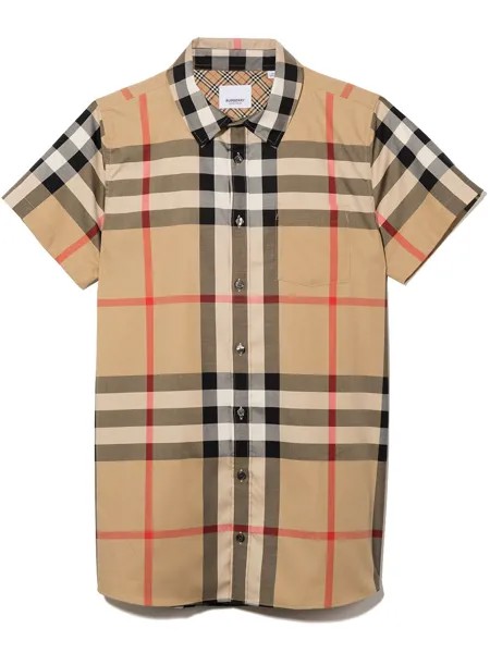 Burberry Kids рубашка в клетку Vintage Check с короткими рукавами