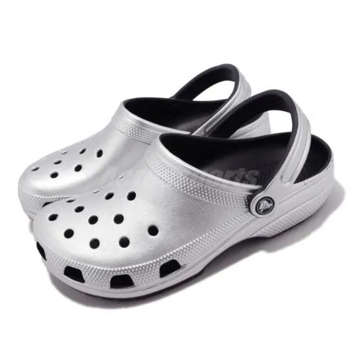 Crocs Classic Clog Silver Мужские тапочки унисекс Slip On Sandals 205831-0P1