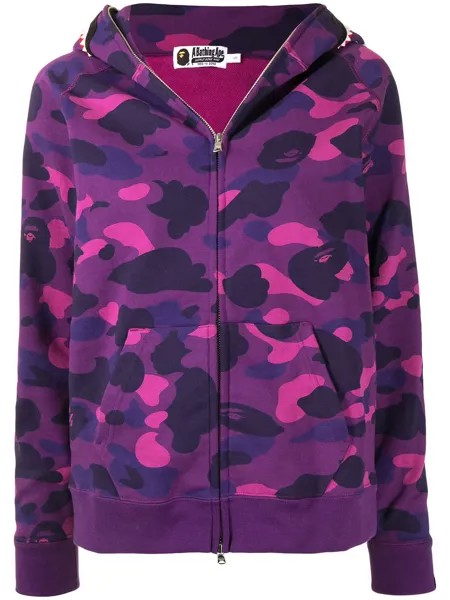 A BATHING APE® худи на молнии с абстрактным принтом