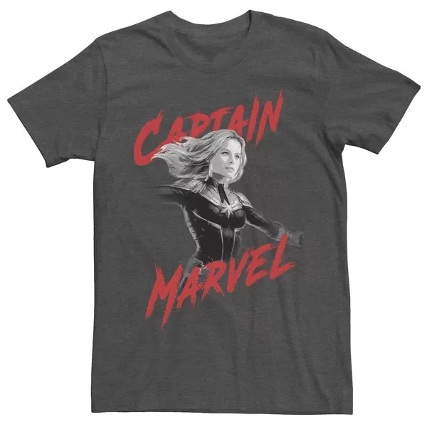 Мужская футболка Captain Gray Scale Portrait Color с поп-логотипом Marvel