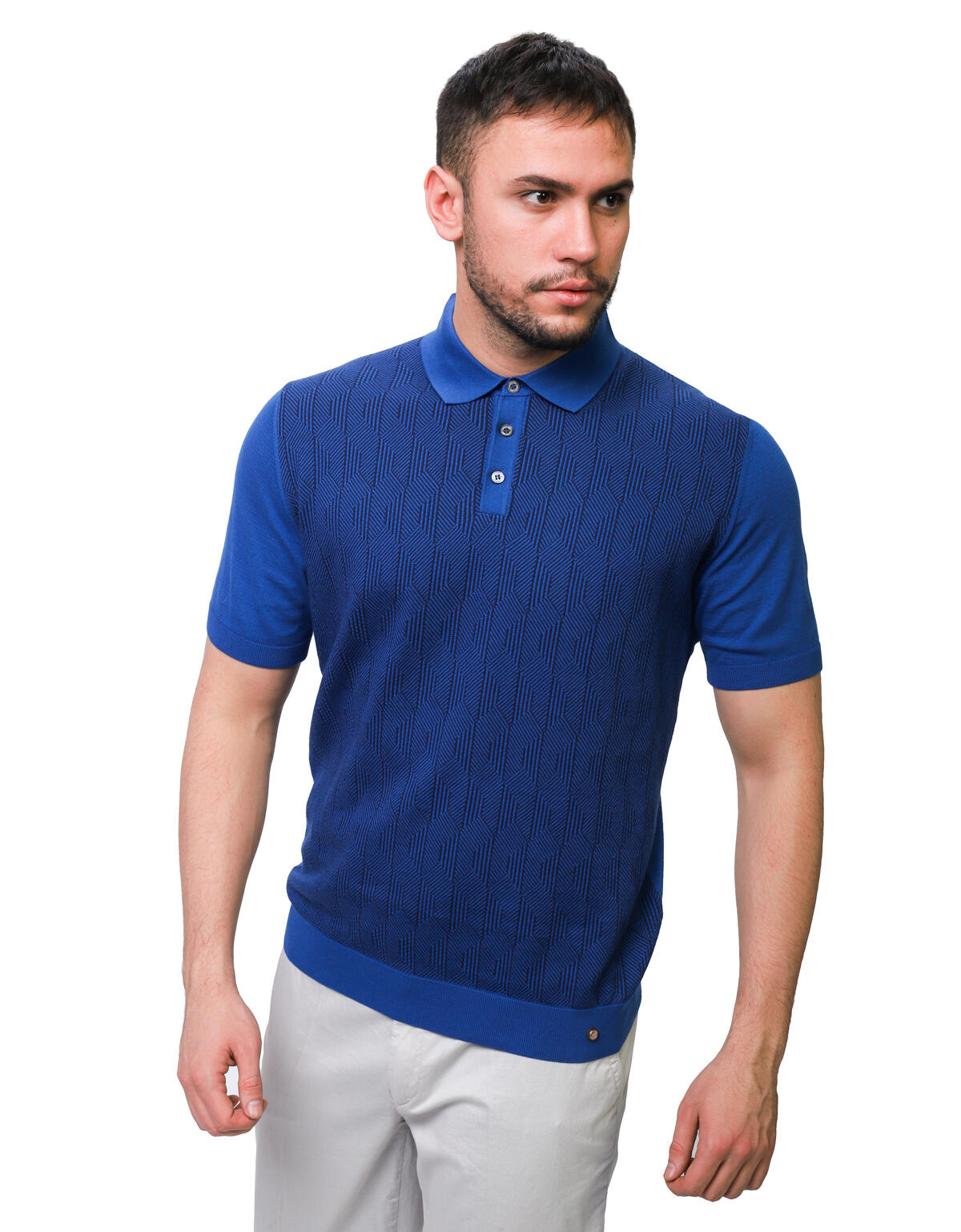 Футболка-поло мужская Gratude 326-27 синяя 2XL