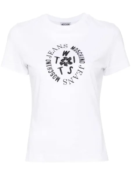 MOSCHINO JEANS футболка с логотипом, белый