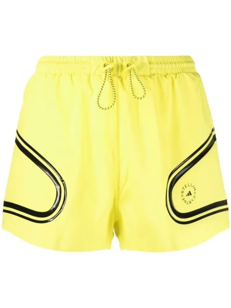 Adidas by Stella McCartney спортивные шорты в полоску, желтый